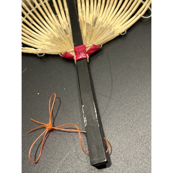 Vintage Asian Chinese Pien Mien Feather Fan Hand Fan Pair Set Of 2 Goose/duck? - Picture 10 of 14